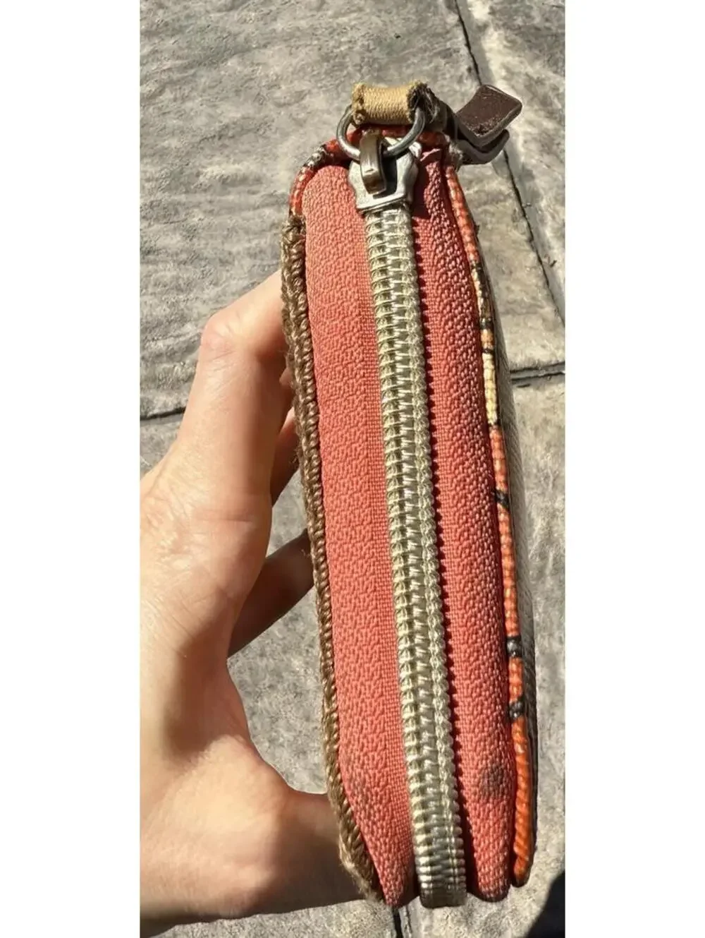 Sakroots Artist Colorful Zip Around Wallet Polyester Boho 8x4 Orange Floral CUTE